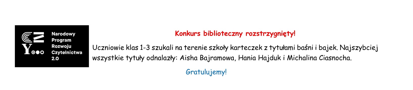 Konkurs biblioteczny rozstrzygnięty 1